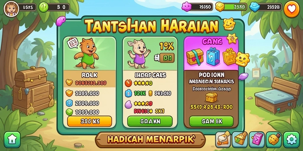 Tampilan awal game dengan karakter menarik.